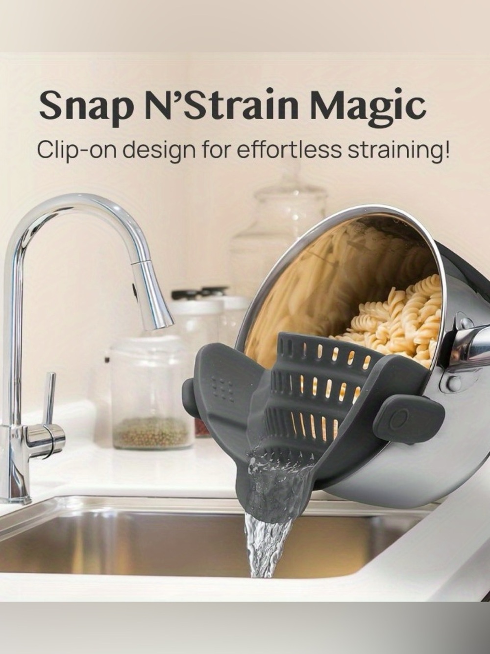 Kitchen Gizmo Strainer for Pots, Pans, and Bowls